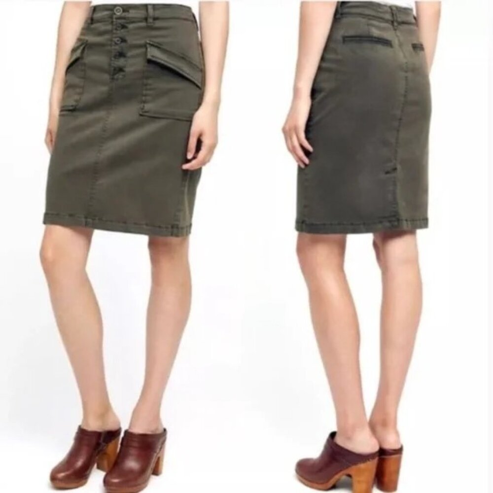 Pilcro and the Letterpress Chino Pencil Skirt Size 12 Oliver Green Cargo Midi